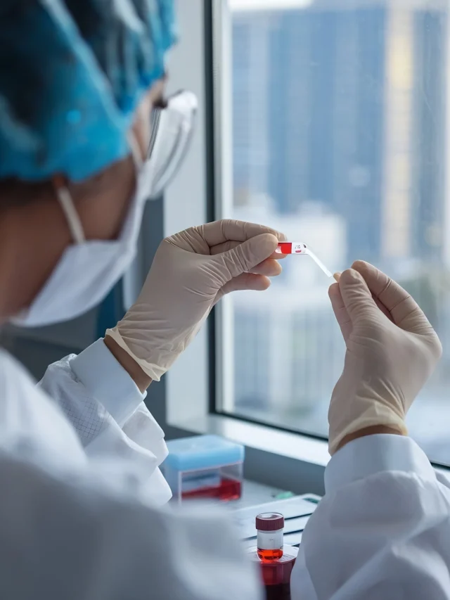 person-lab-wearing-glove-holds-blood-sample-front-window